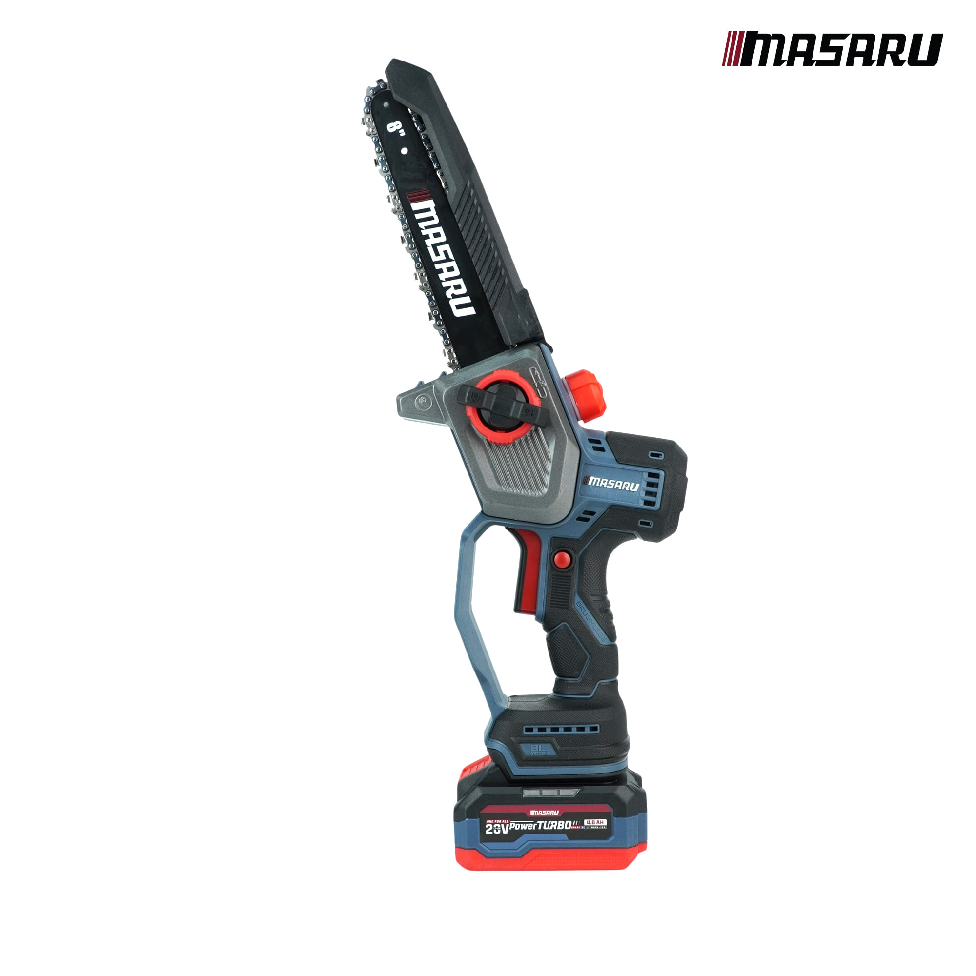 เลื่อยโซ่ไร้สาย (พร้อมแบตเตอรี่และแท่นชาร์จ) MASARU 20V SCS-455 8 นิ้ว_1